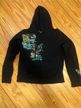 Vintage Y2K Roxy Graphic Hoodie Black 
Size L